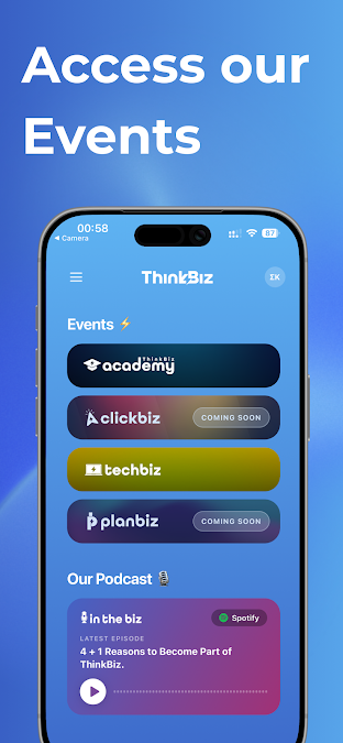 Επίσημο Google Play screenshot της αρχικής οθόνης του ThinkBiz App